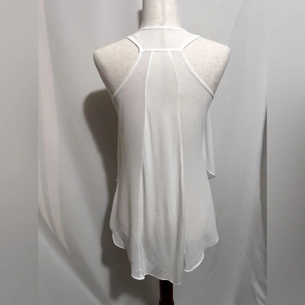 VENUS Sheer Ruffle Racerback Tank Top. Sizes: S & M - Picture 3 of 8